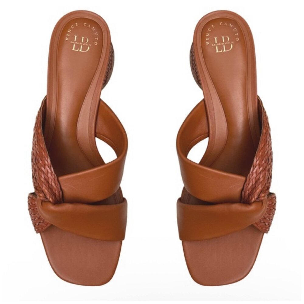 Vince Camuto • Willow Woven Leather Sandals • Women’s 11M • Chestnut • NIB